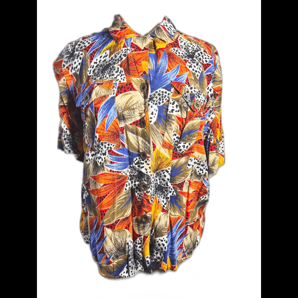 SK Wear Blouses Size 14 Vintage 90's Old Money Maximalist Button Down Top